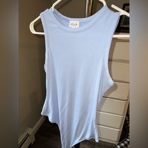 Light Blue Ribbed Thong Bodysuit